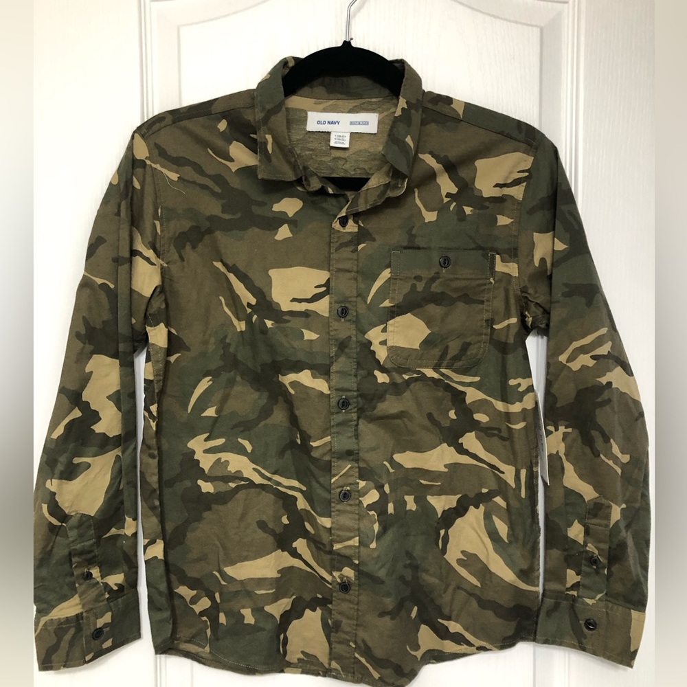 Boys Camo Button-Up Shirt